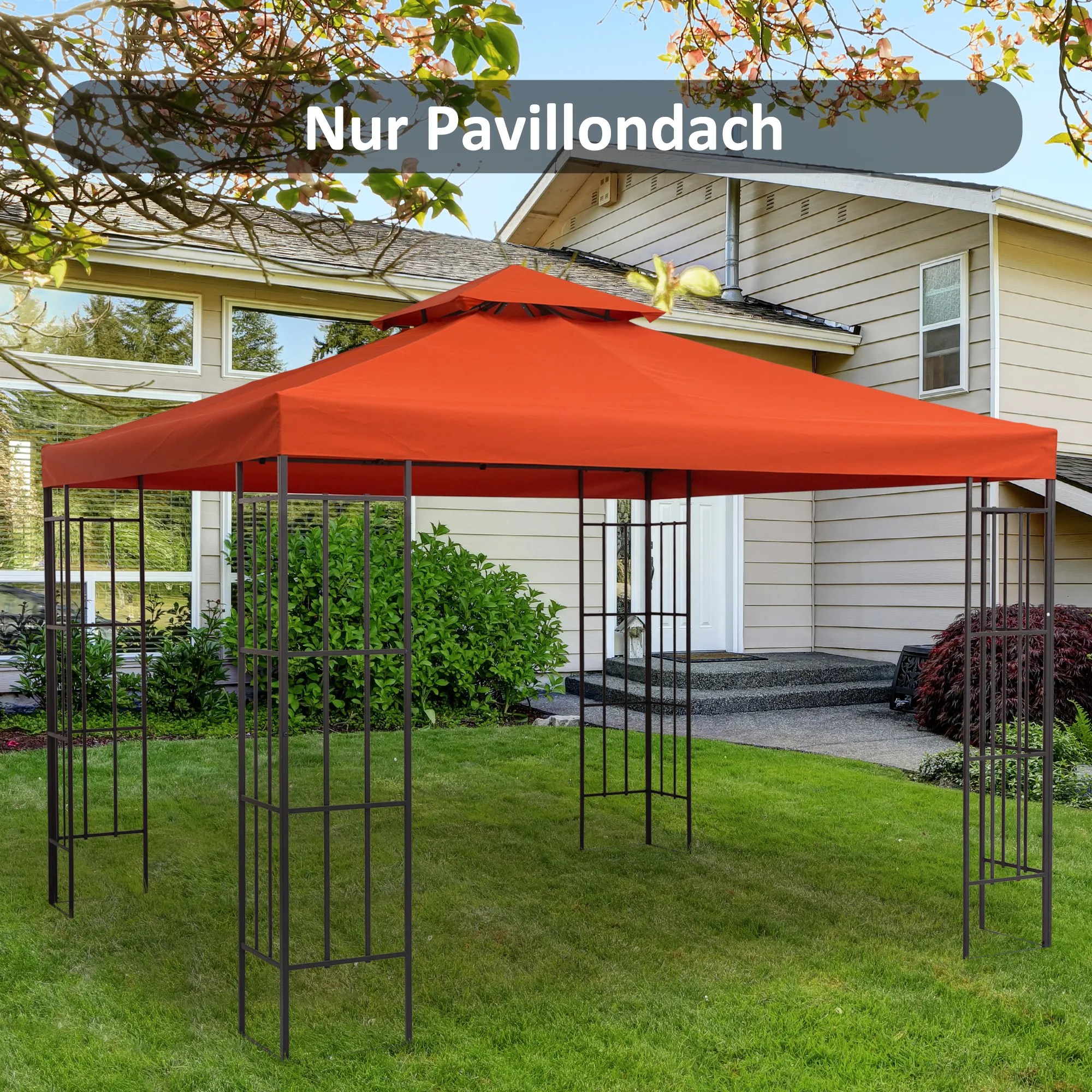 Ersatzdach für Gartenpavillon 3x3 m in Rostrot
