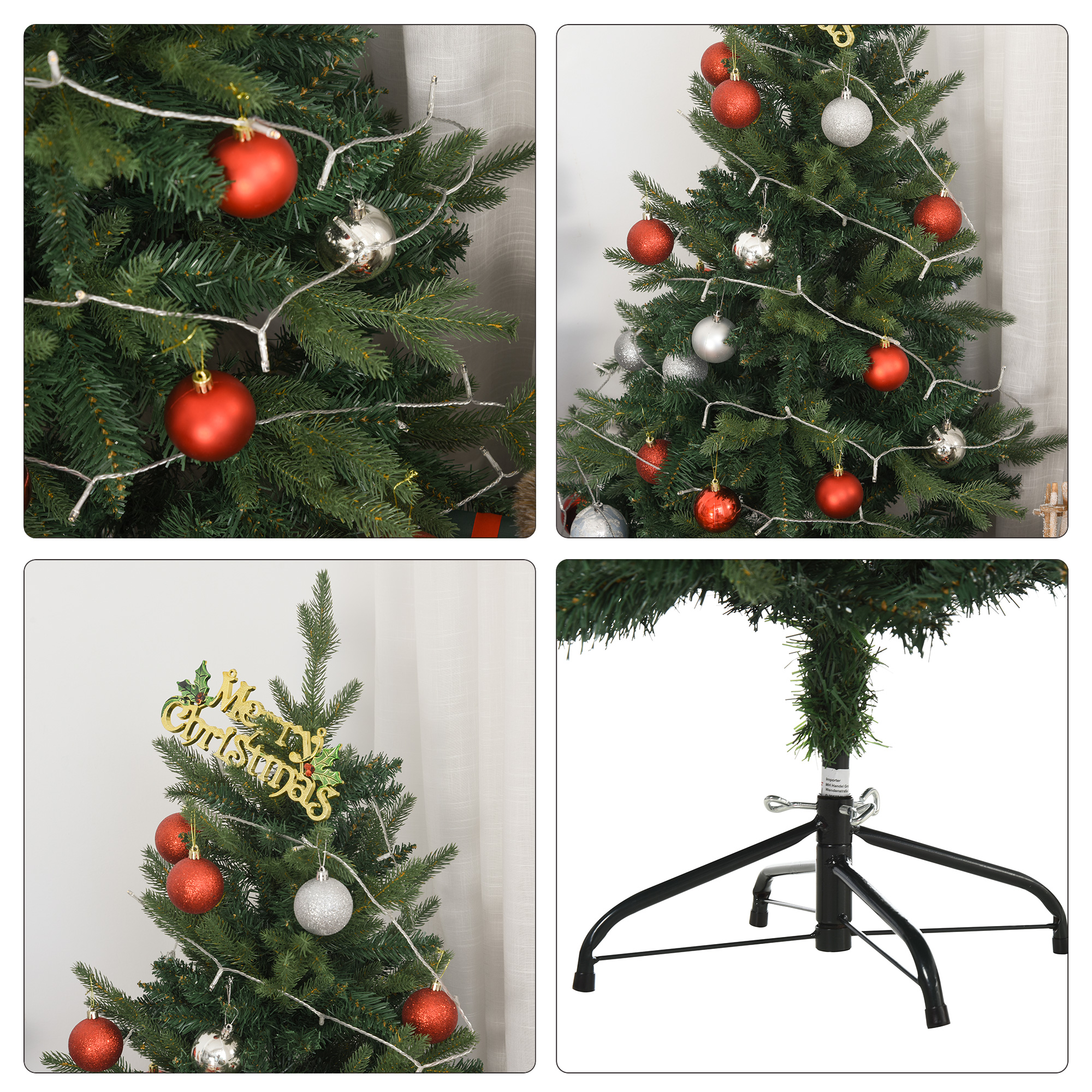 Weihnachtsbaum Christbaum Kunsttanne, 1,2 m, inkl. Ständer, Ø85 cm x 120 cm, Grün