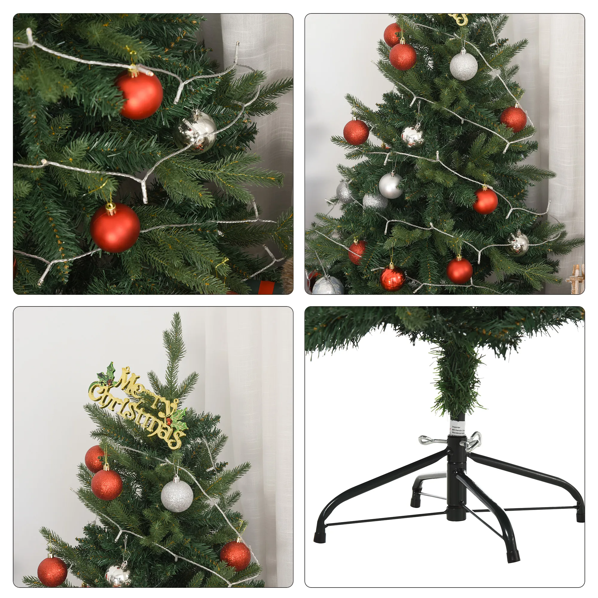 Künstlicher Weihnachtsbaum 1,2 m mit Ständer, PVC/PE, Grün