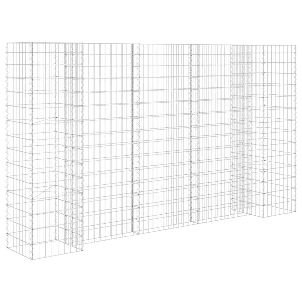 Gabionen-Pflanzgefäß 260x40x150 cm Silber stabiles Hochbeet