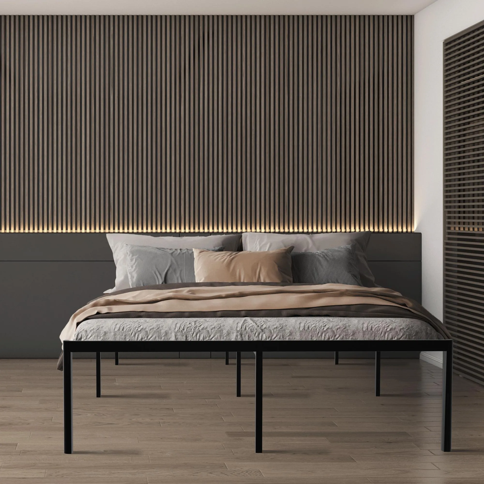 Metallbett Hamlin 200x200 cm schwarz