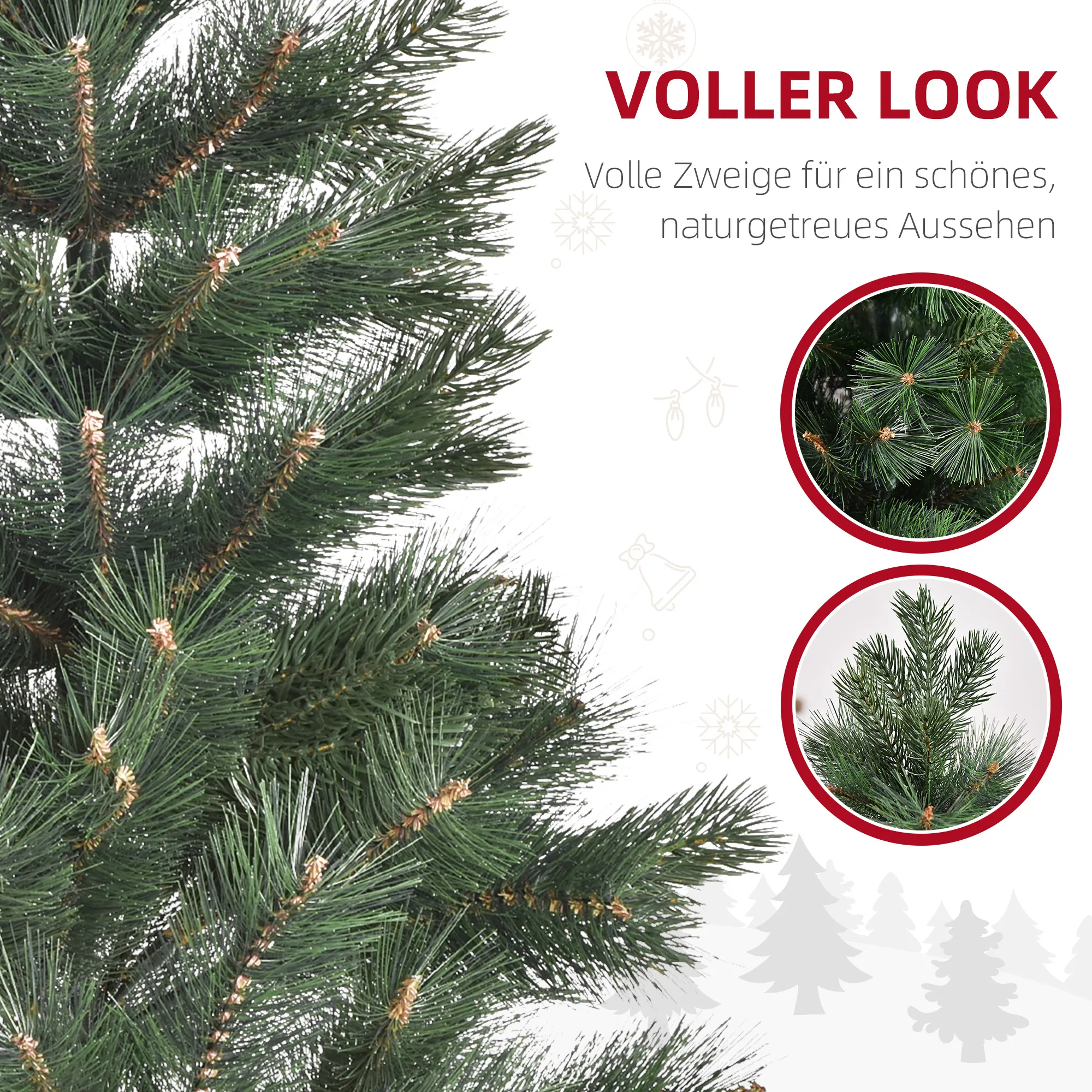 Künstlicher Weihnachtsbaum Tanne Ø90 x 180 cm Kunststoff Grün