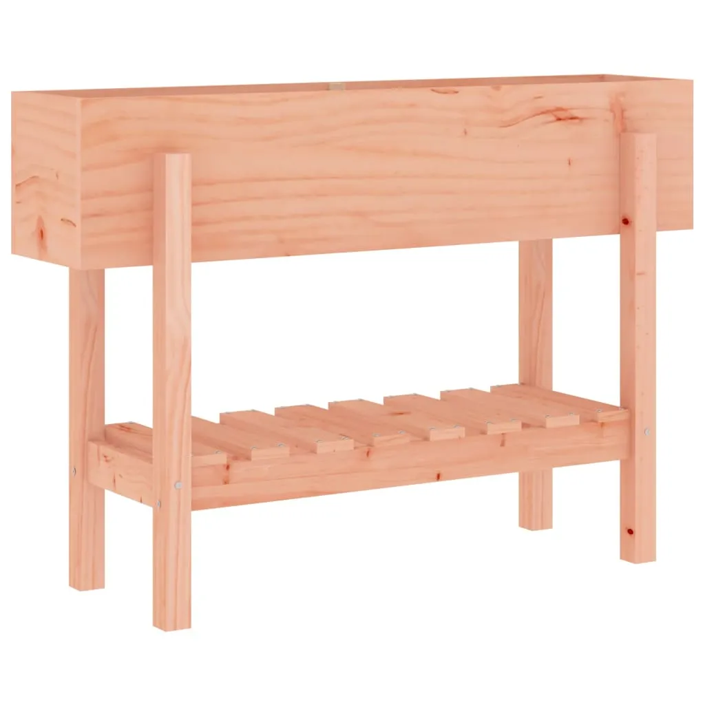 Hochbeet aus massivem Douglasienholz 101x30x69 cm mit Ablage naturfarben
