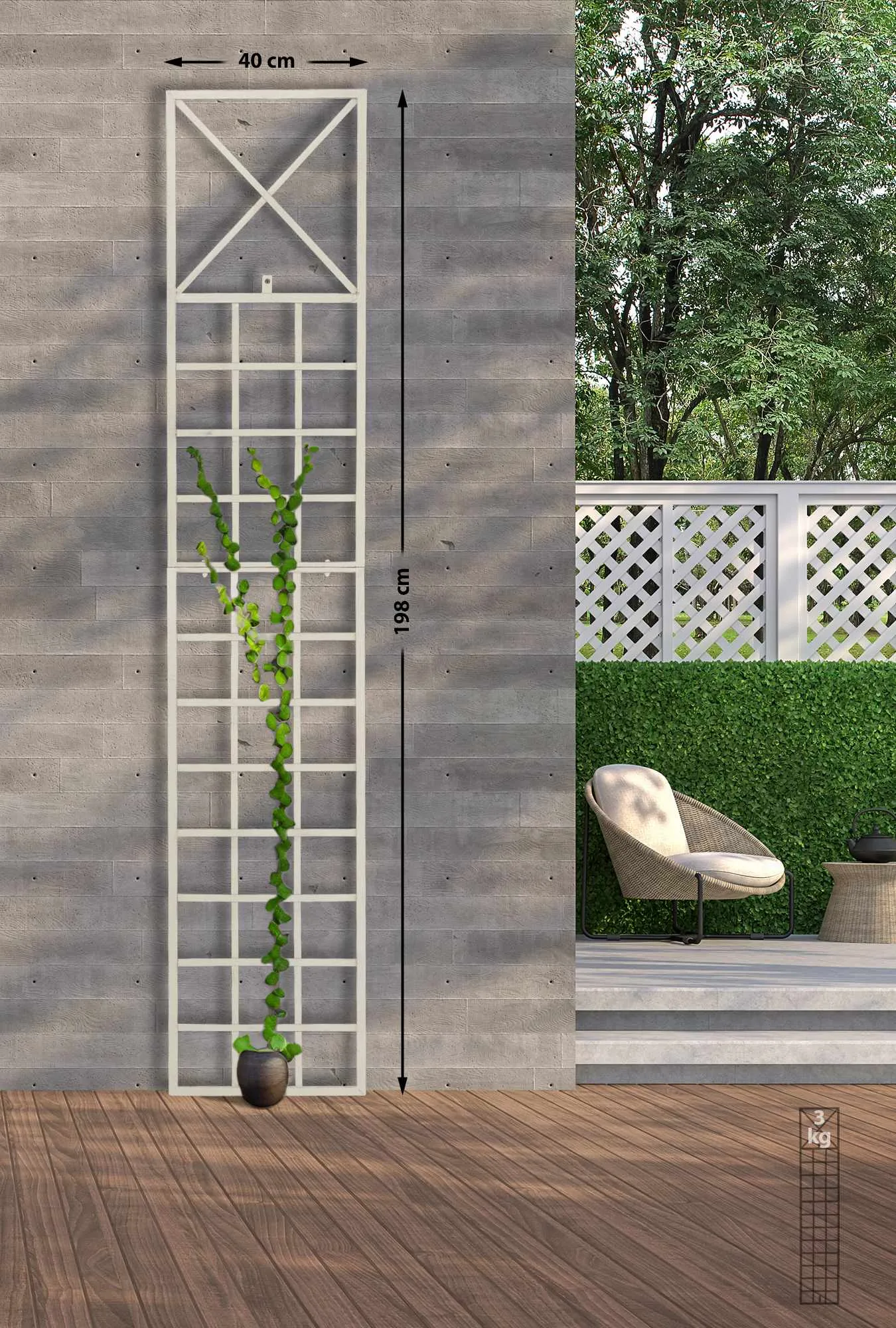 Rankgitter Trigo 40x198 cm antik-creme