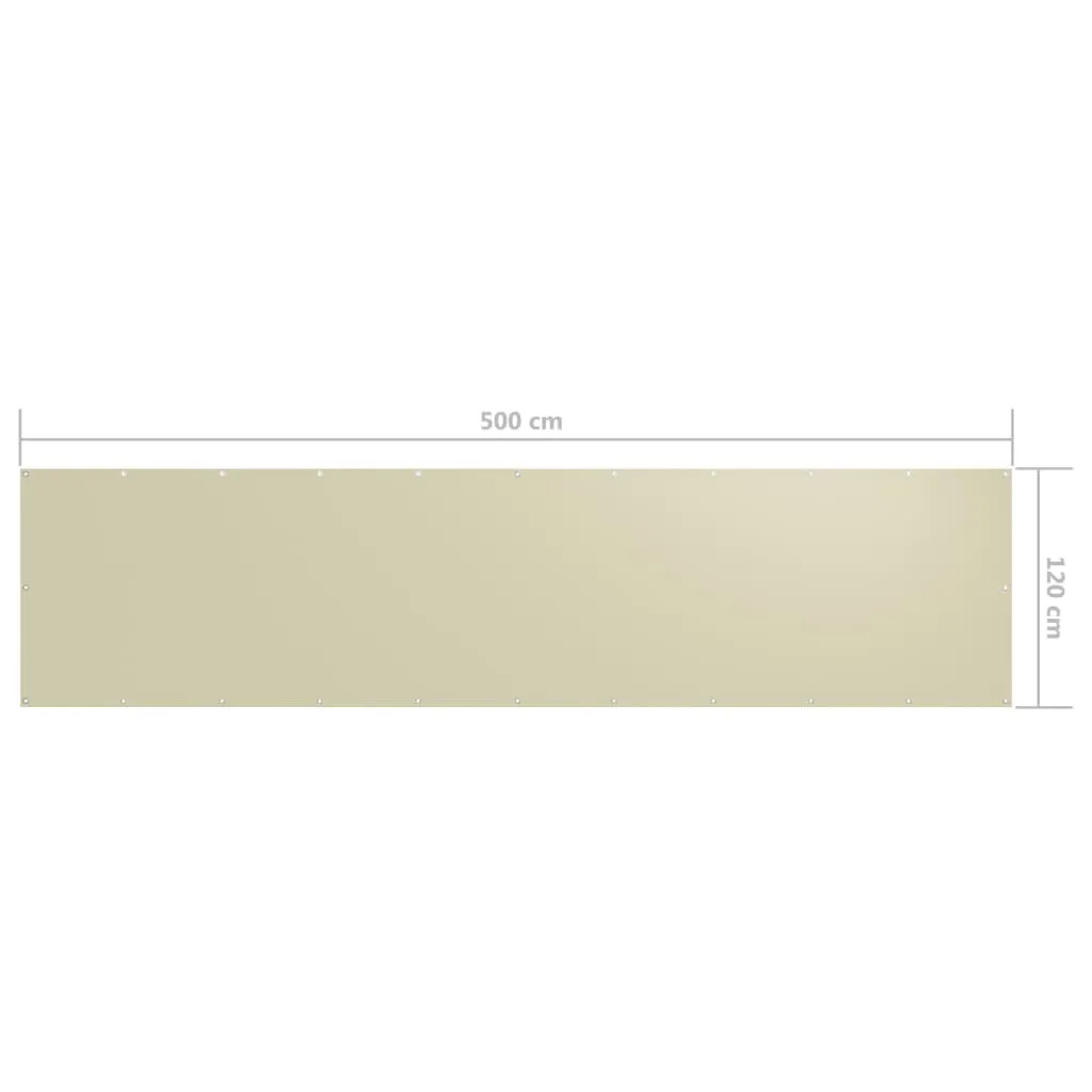 Balkon-Sichtschutz wasserdicht 120 x 500 cm Creme