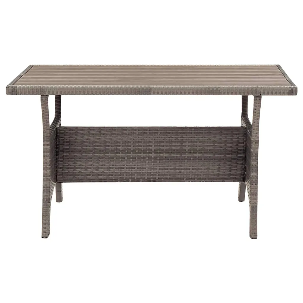 Gartentisch Grau 120x70x66 cm Poly Rattan