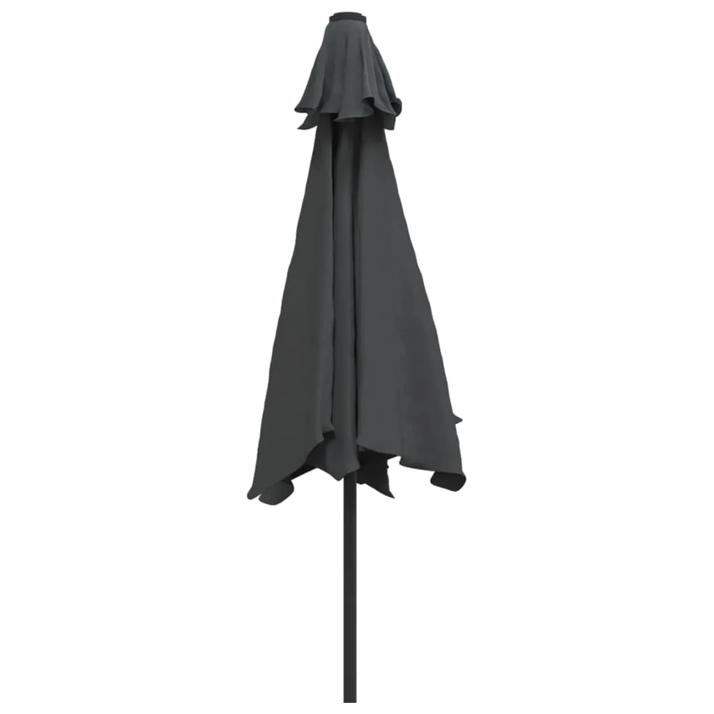 Eleganter Sonnenschirm Anthrazit 300 x 225 cm mit LED-Beleuchtung