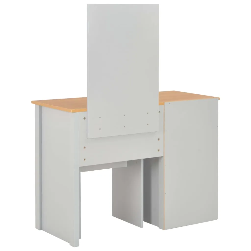 Moderner Schminktisch 104x45x131 cm in Grau und Naturholz