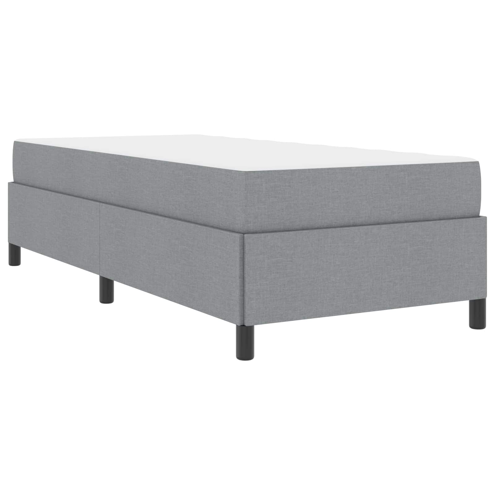 Boxspringbett mit Matratze, Holzwerkstoff, 200 x 90 cm, Hellgrau