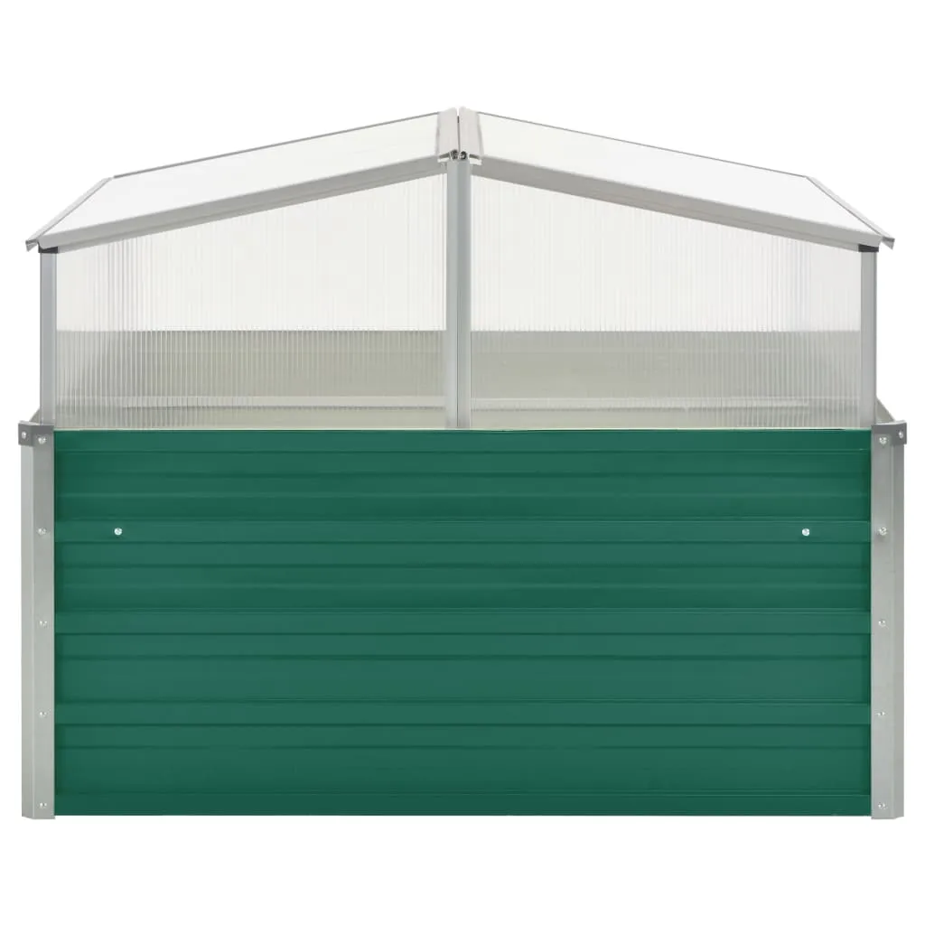 Gartenhaus Gewächshaus 100x100x77 cm Grün mit Aluminiumrahmen und verzinktem Stahl