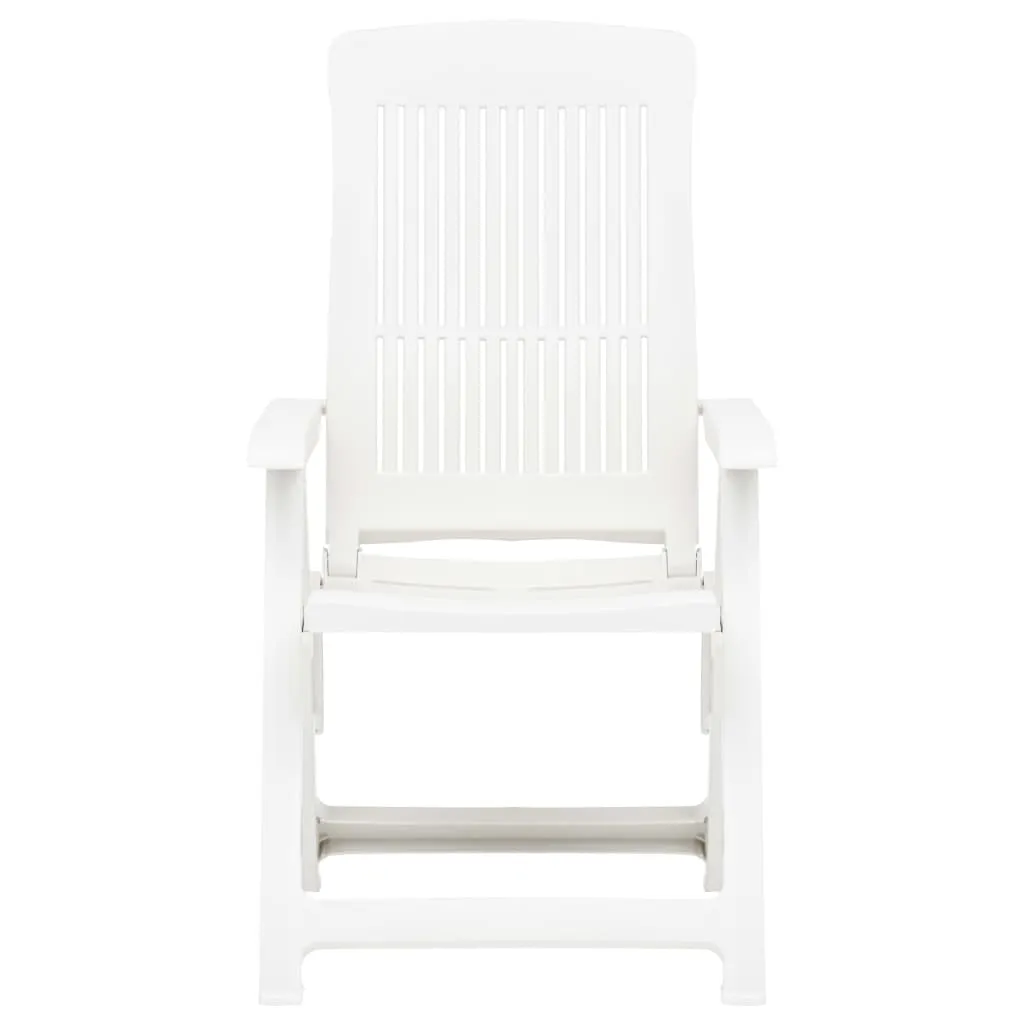 Gartenstuhl-Set Kunststoff Weiß 60x61x109 cm, klappbar, 2er-Set