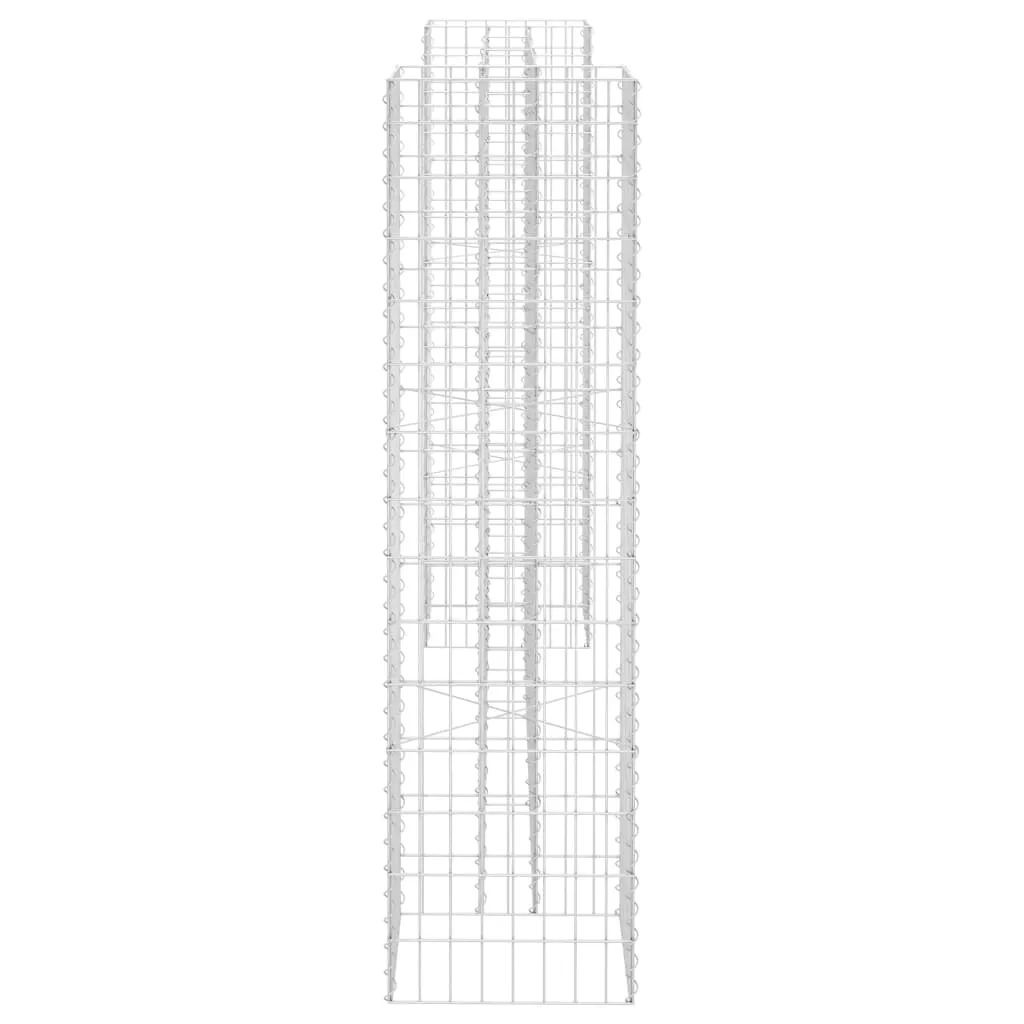 Gabionen-Pflanzgefäß 260x40x150 cm Silber stabiles Hochbeet