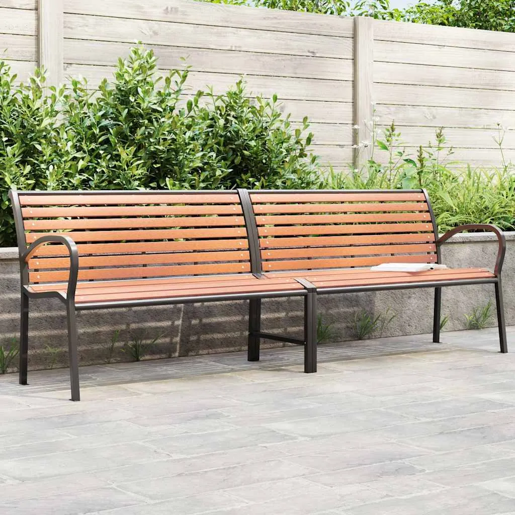 Gartenbank Braun 231 x 62 x 82 cm aus Massivholz und pulverbeschichtetem Stahl