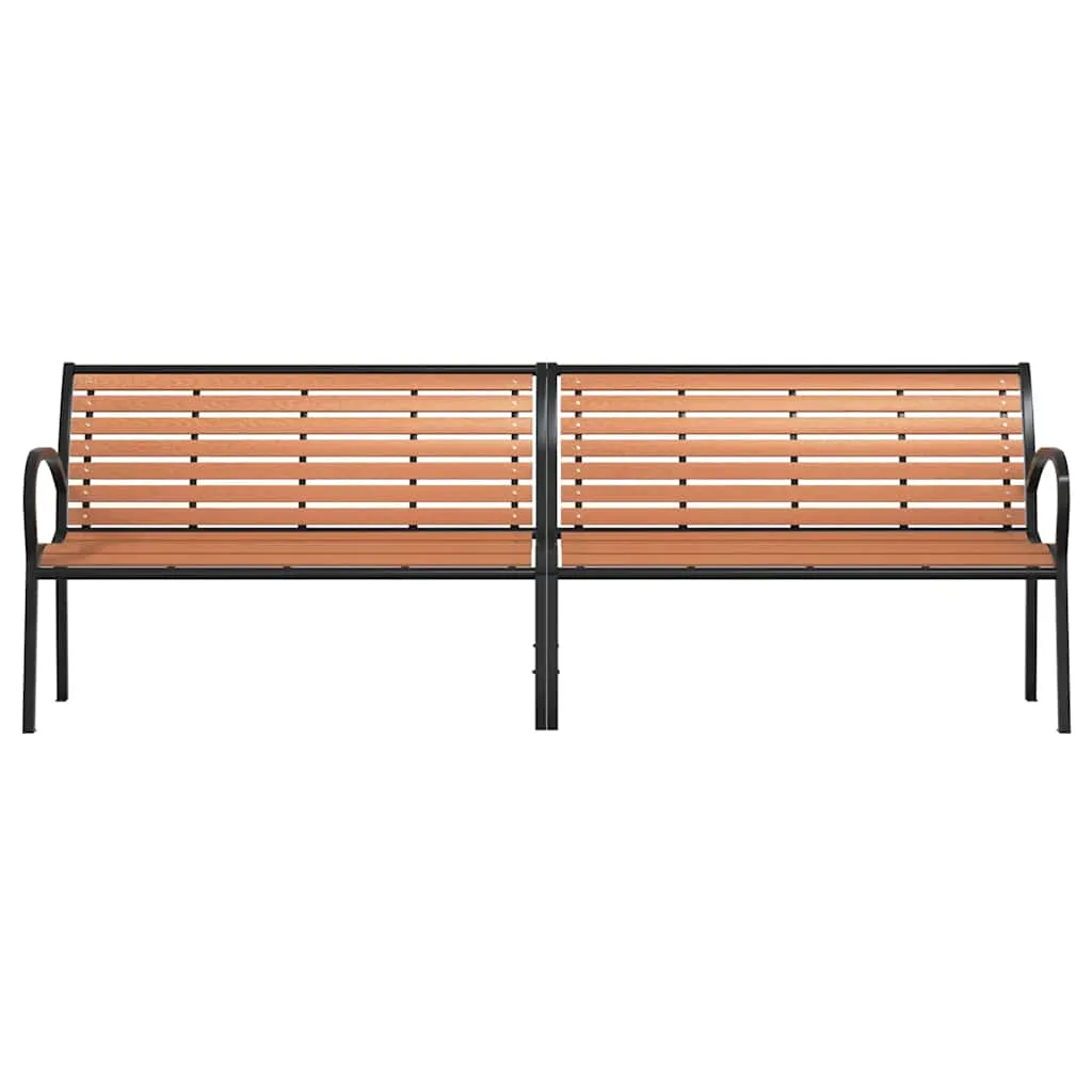 Gartenbank Braun 231 x 62 x 82 cm aus Massivholz und pulverbeschichtetem Stahl