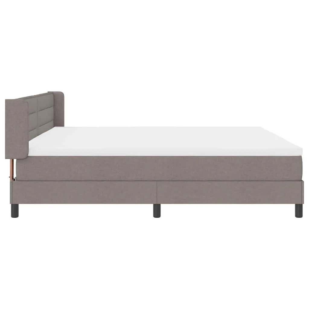 Boxspringbett 200x200 cm Massivholz Kiefer Polyester Taupe