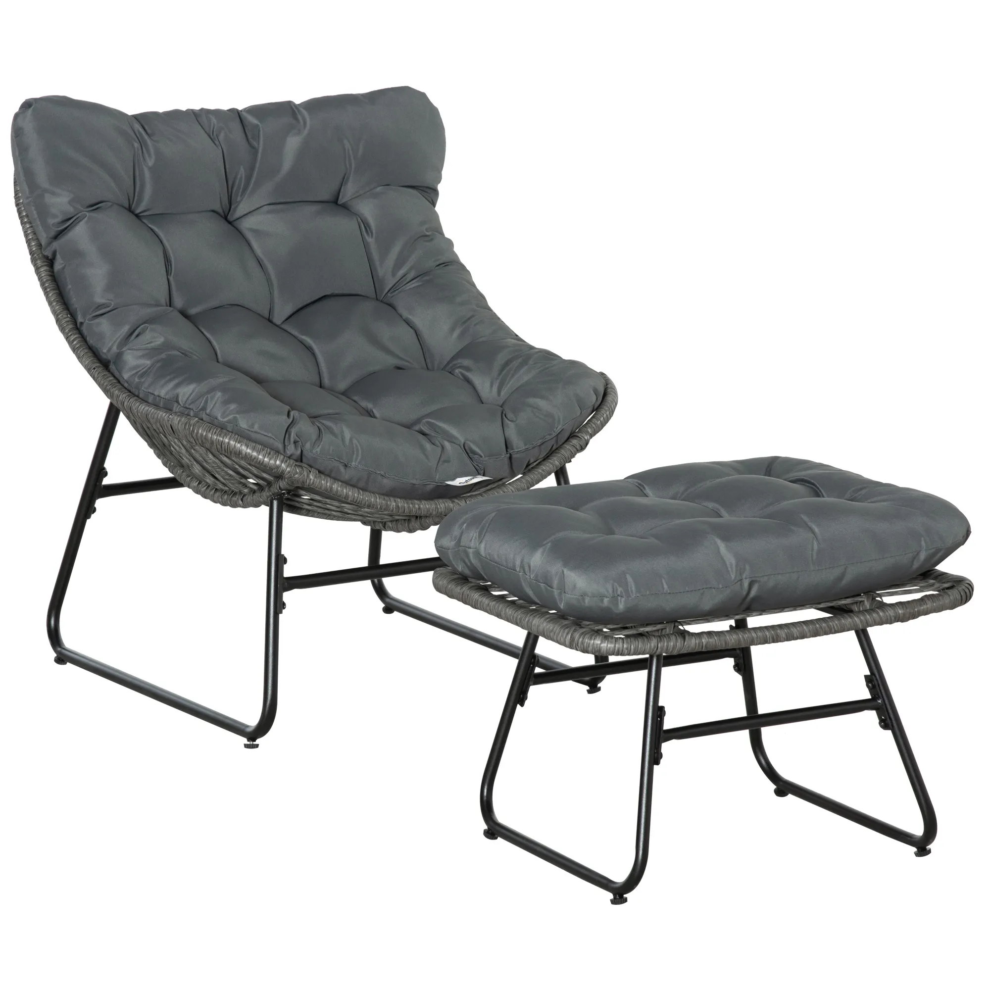 Moderne Rattansessel Set Grau 69B x 76T x 70H cm