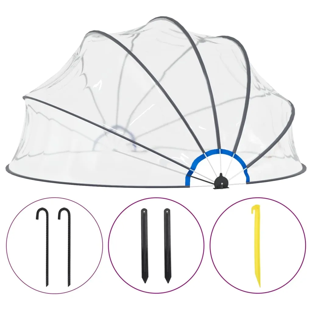 Transparente Pool-Kuppel aus PVC mit Glasfaserkonstruktion 440 x 220 cm