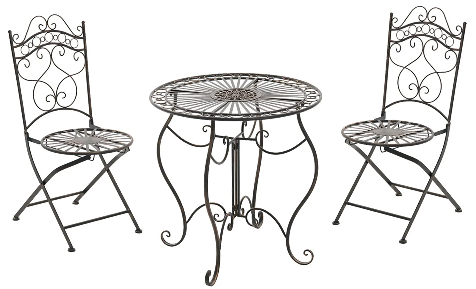 Sitzgruppe Indra Metall 92x40x50 cm bronze