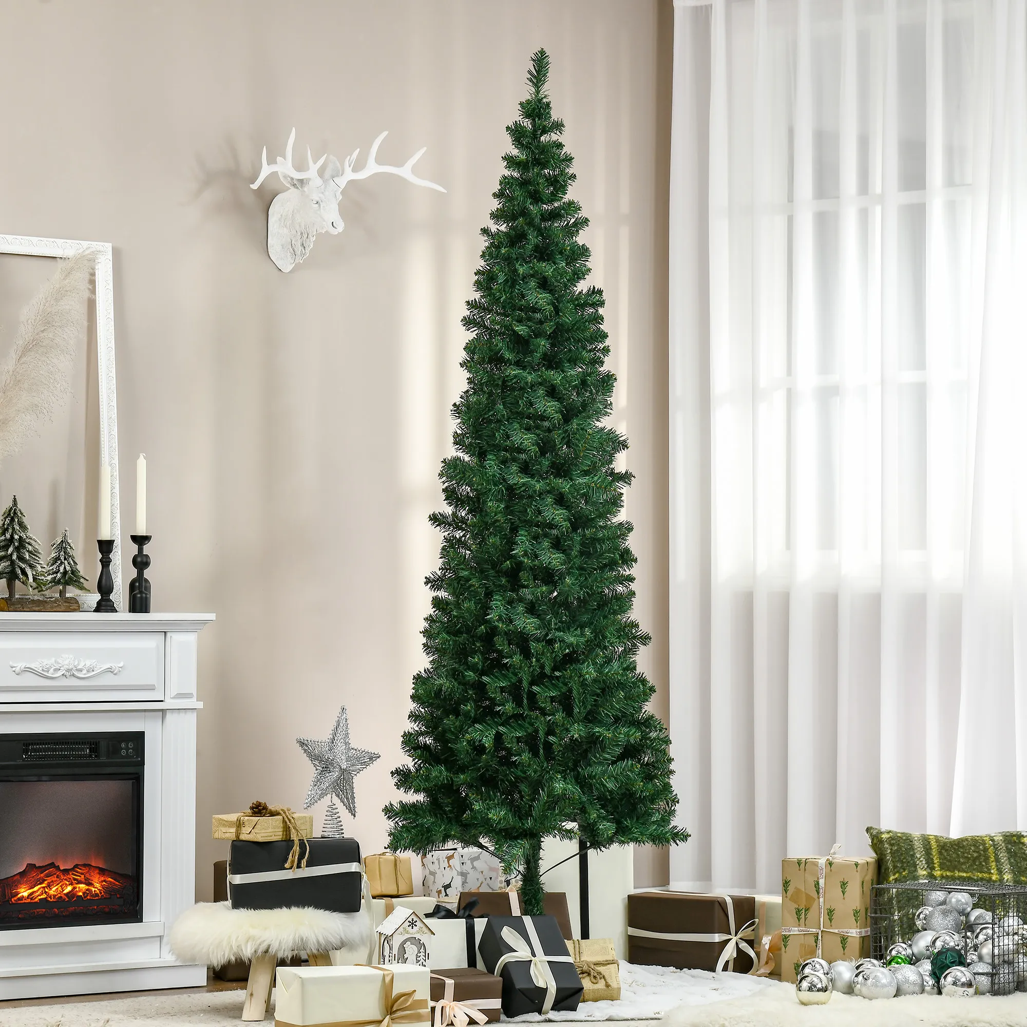 Künstlicher Weihnachtsbaum Kunsttanne 2,1 m Kunststoff Grün