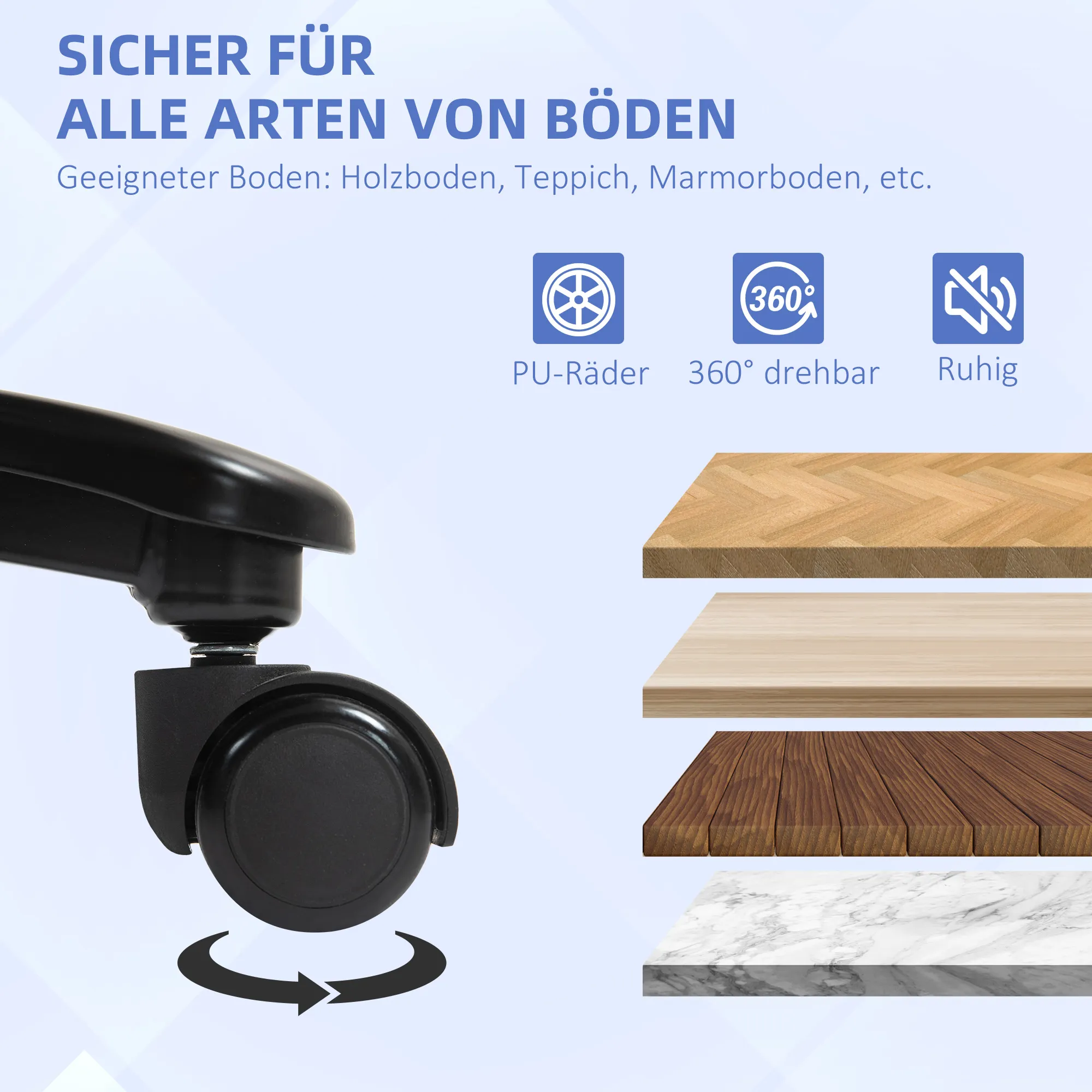 Schreibtischsessel Hellgrau 68,5B x 79T x 117-125H cm