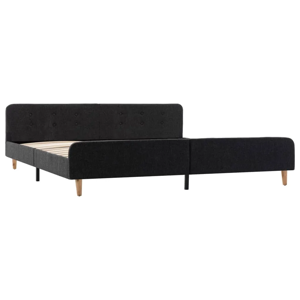 Bettgestell Dunkelgrau Sackleinen 180x200 cm
