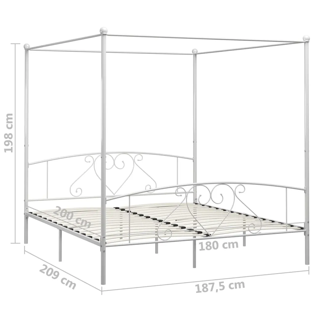 Himmelbett-Gestell Weiß 209x167,5x198 cm Metall