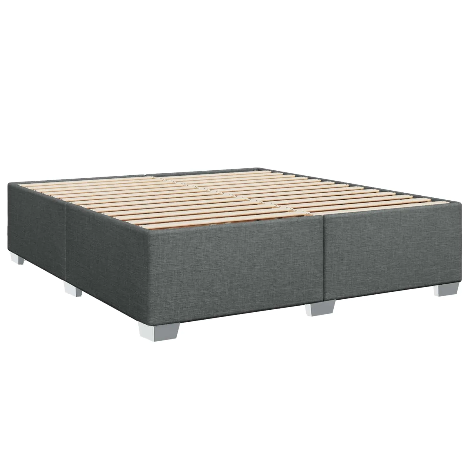 Boxspringbett 200x200 cm Dunkelgrau mit verstellbarem Kopfteil
