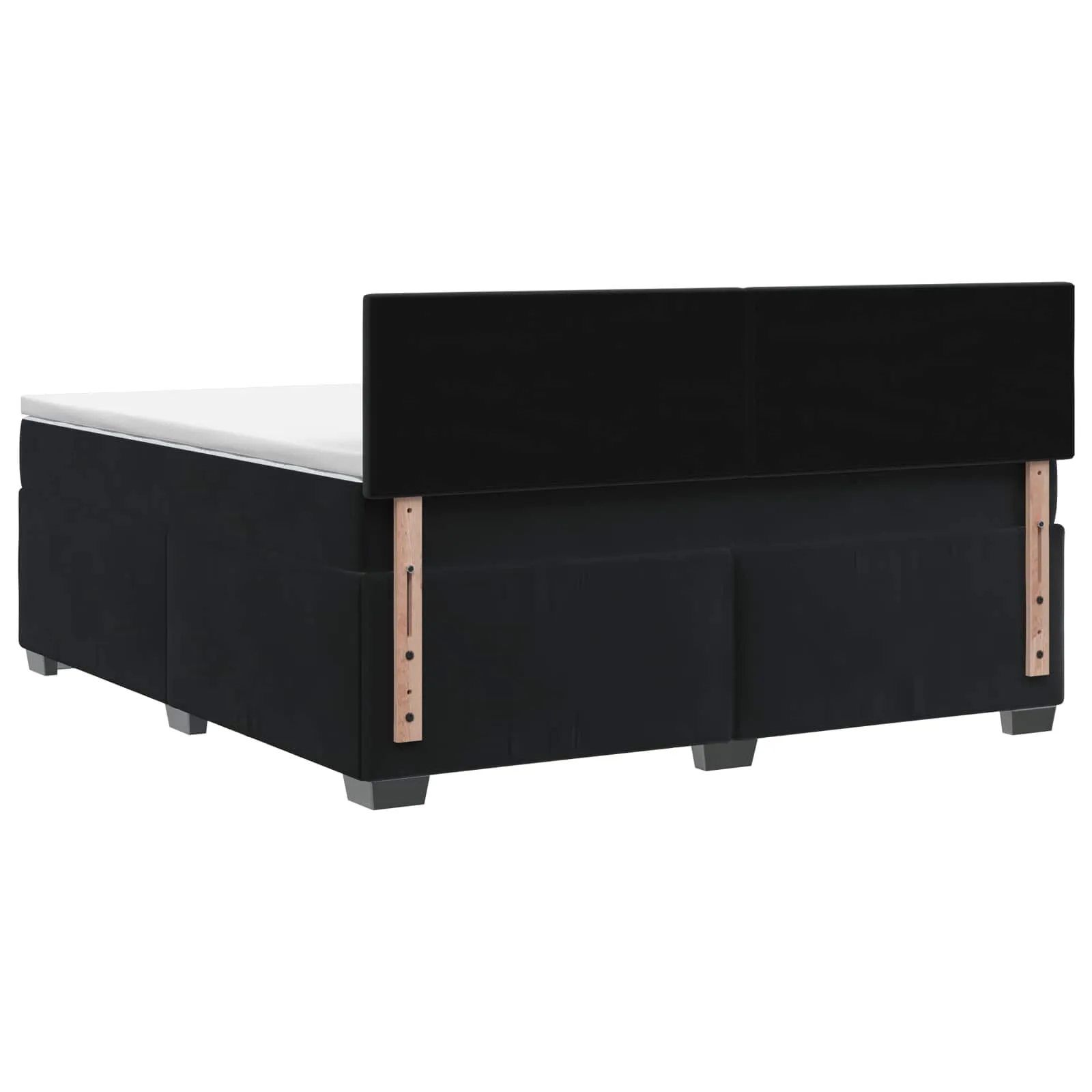 Boxspringbett 180x200 cm Samt Schwarz mit verstellbarem Kopfteil