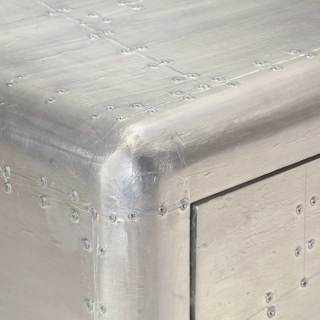 Aviator Sideboard Metall silbern 110 x 35 x 75 cm