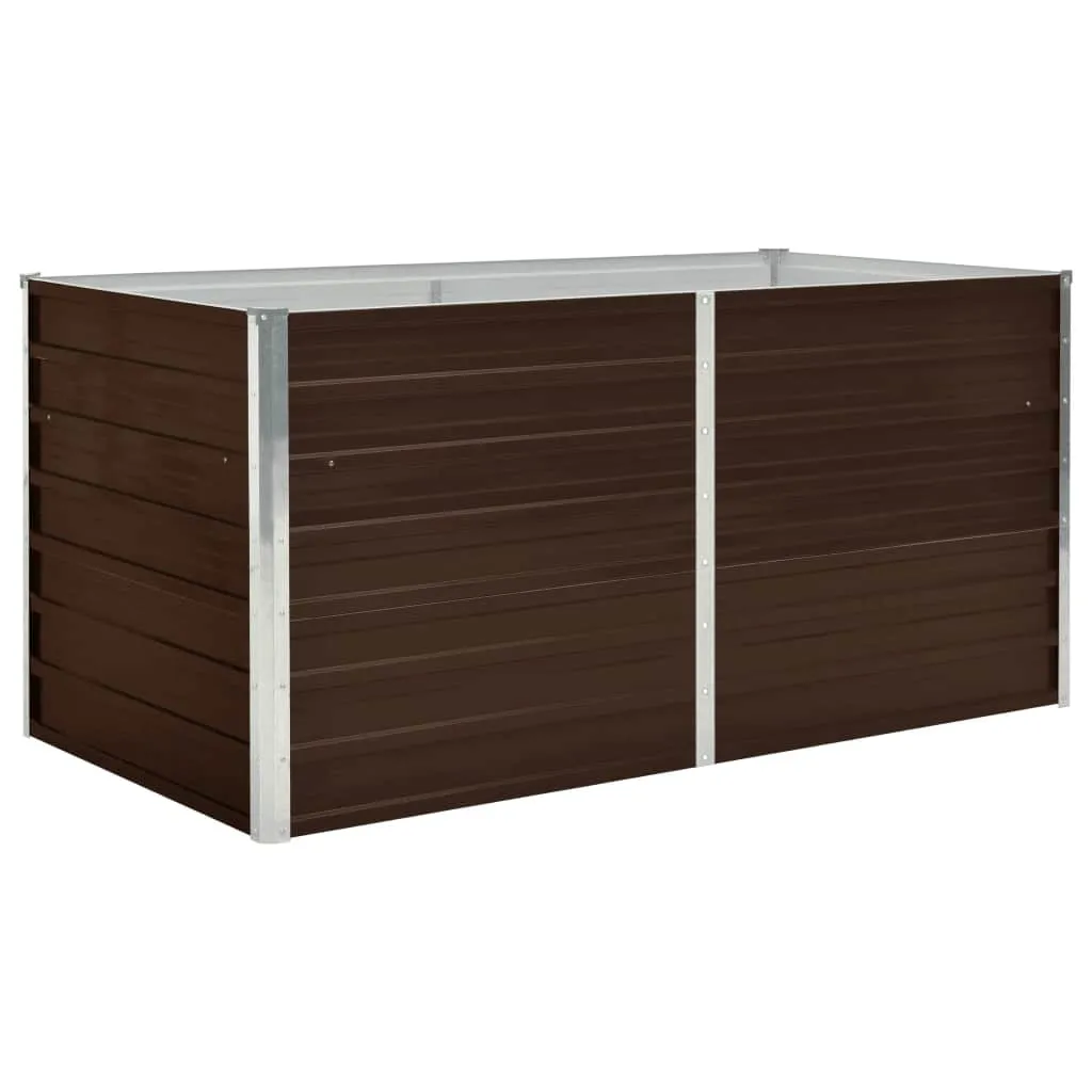 Modernes rechteckiges Hochbeet 160 x 80 x 77 cm in Braun