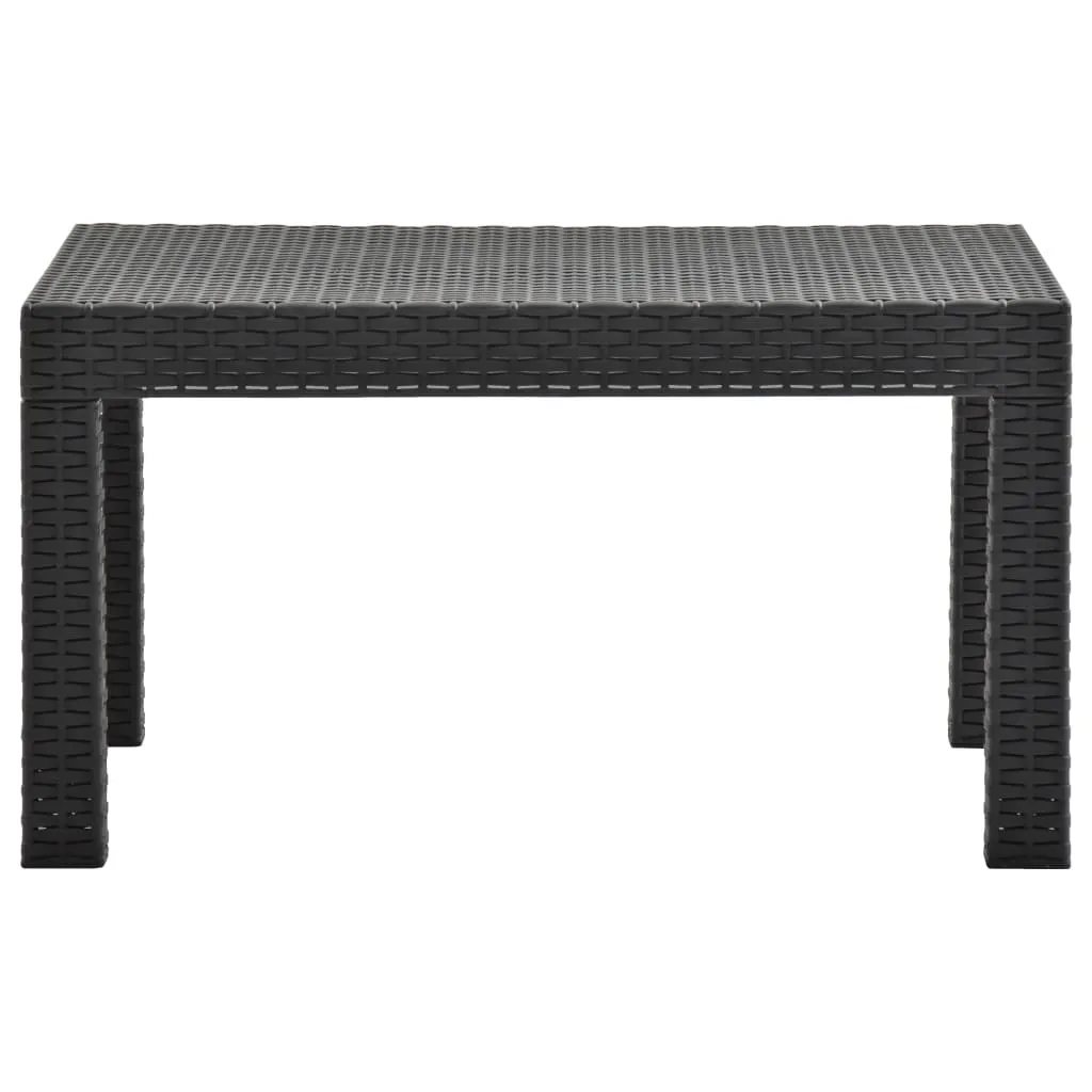 Gartentisch Polypropylen Rattan-Optik 58x58x41 cm Anthrazit