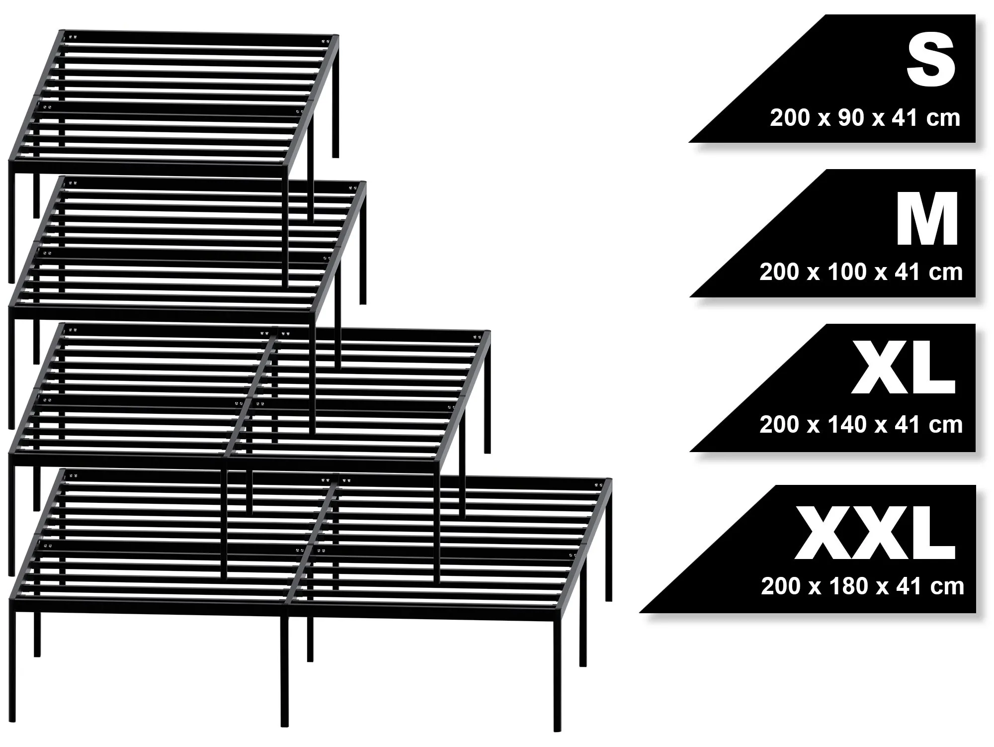 Metallbett Hamlin 100 x 200 cm schwarz