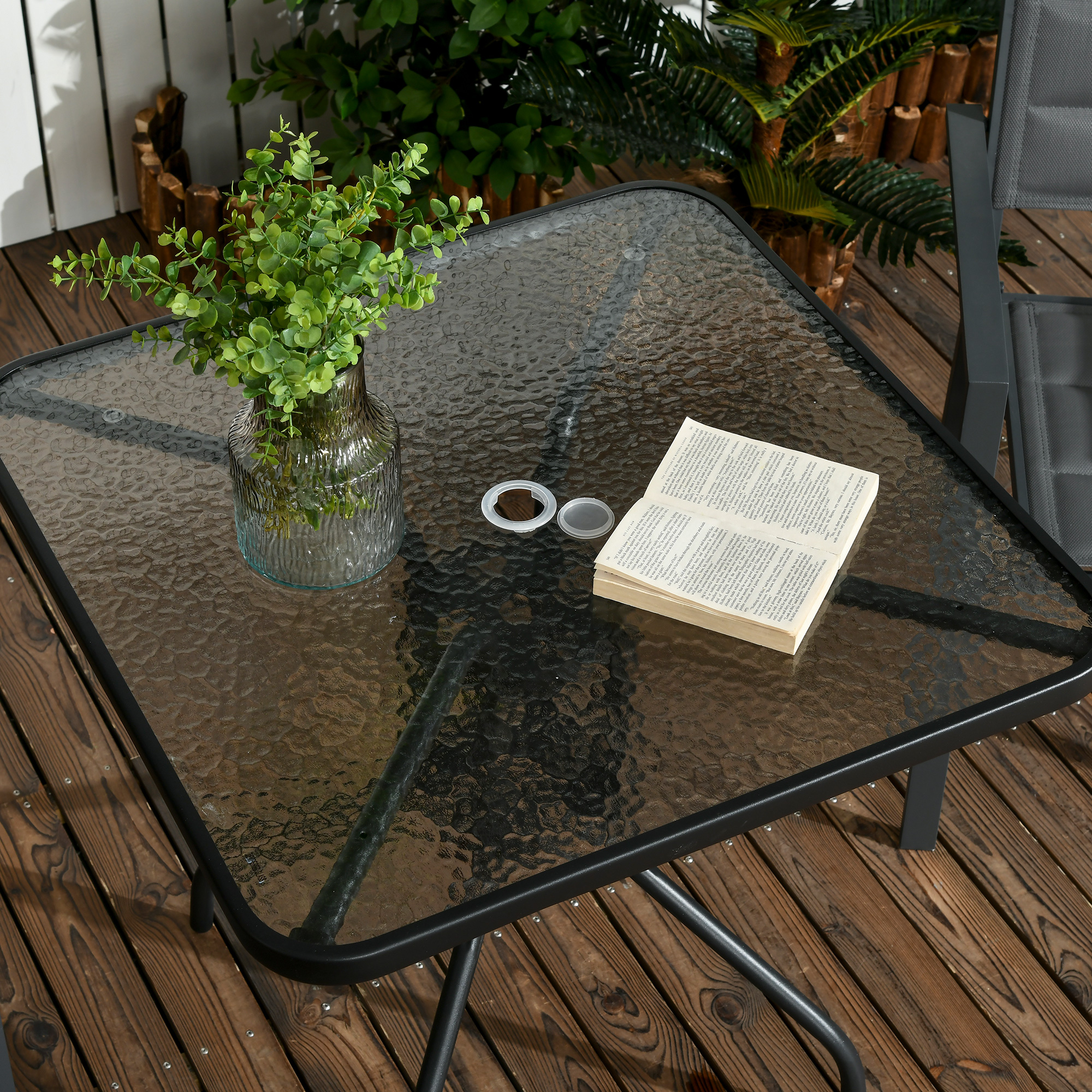 Wetterfester Gartentisch 76x76x72 cm in Schwarz