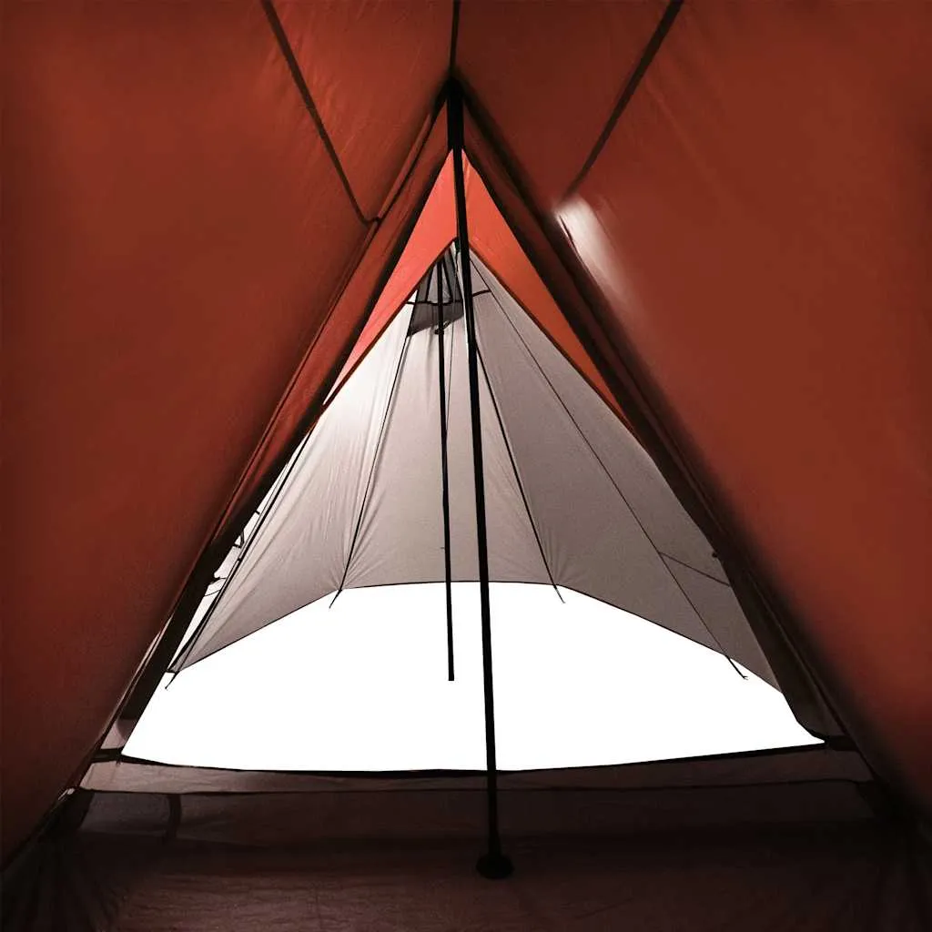 Campingzelt Grau und Orange 470x220x170 cm mit PU-beschichtetem Polyester