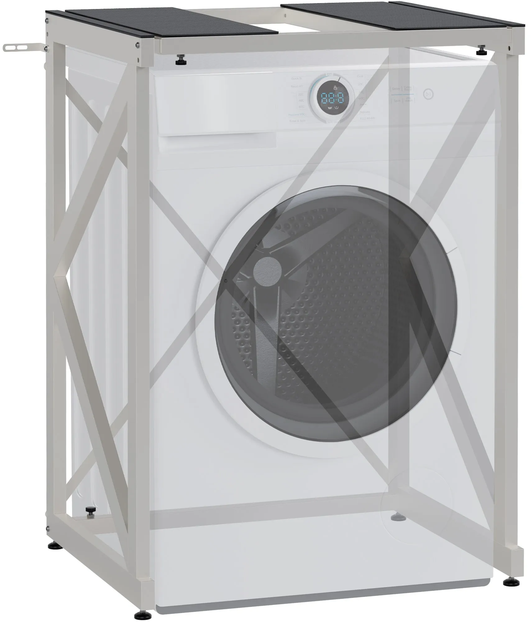 Waschmaschinenregal Caleb 72-84x101x60 cm weiß