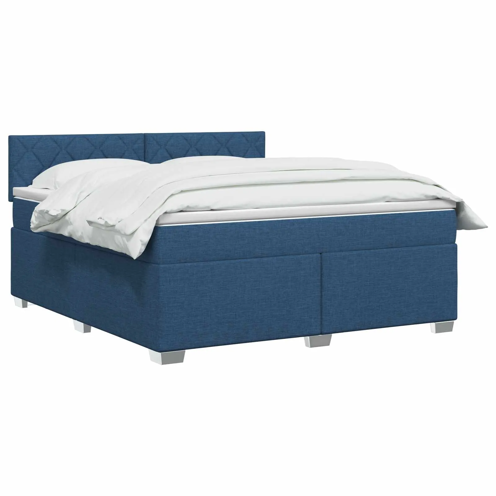 Boxspringbett 140x200 cm mit Matratze, Blau, Holzwerkstoff