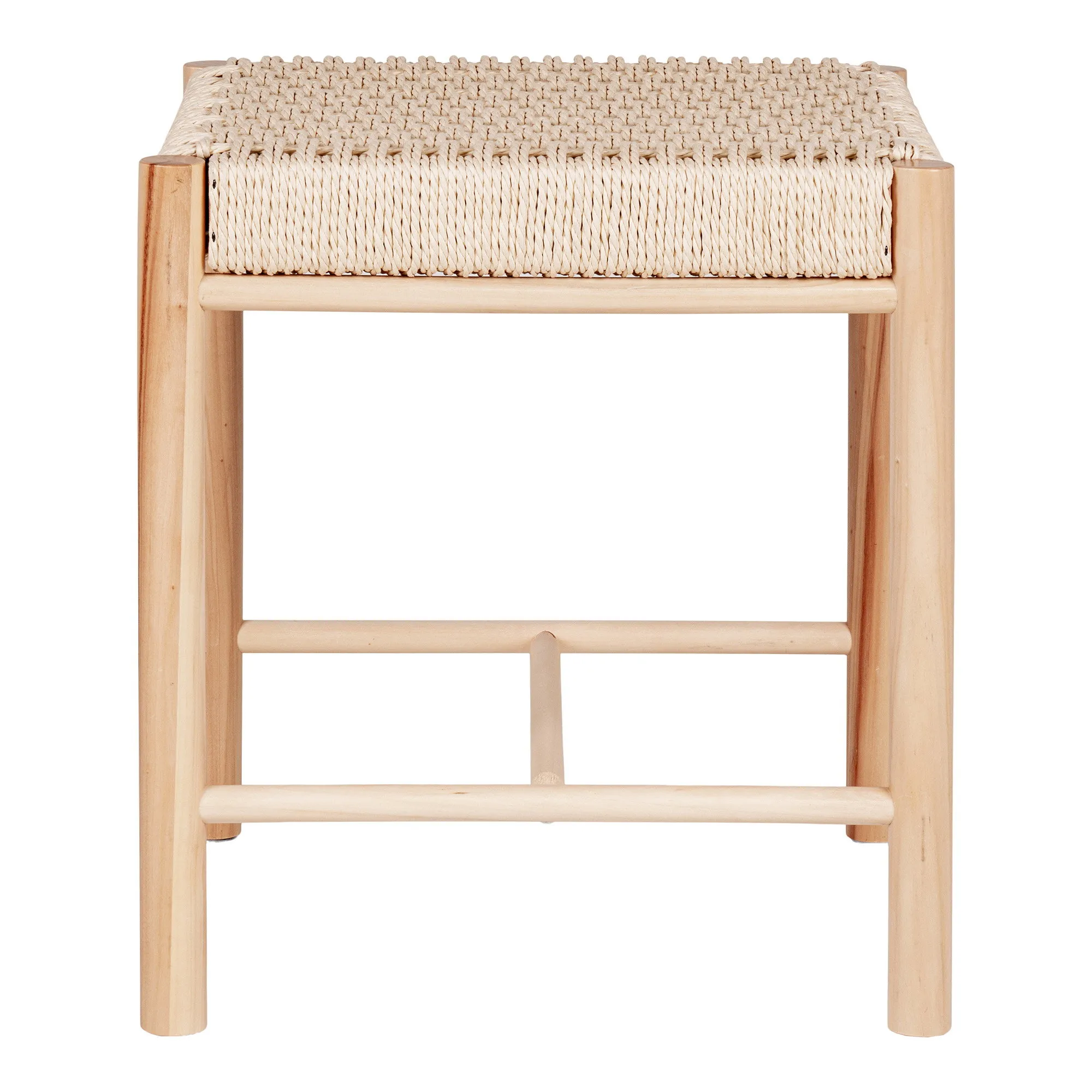 tinkaro Abano Hocker mit Korbgeflecht-Sitz 42x42x46,5 cm Natur