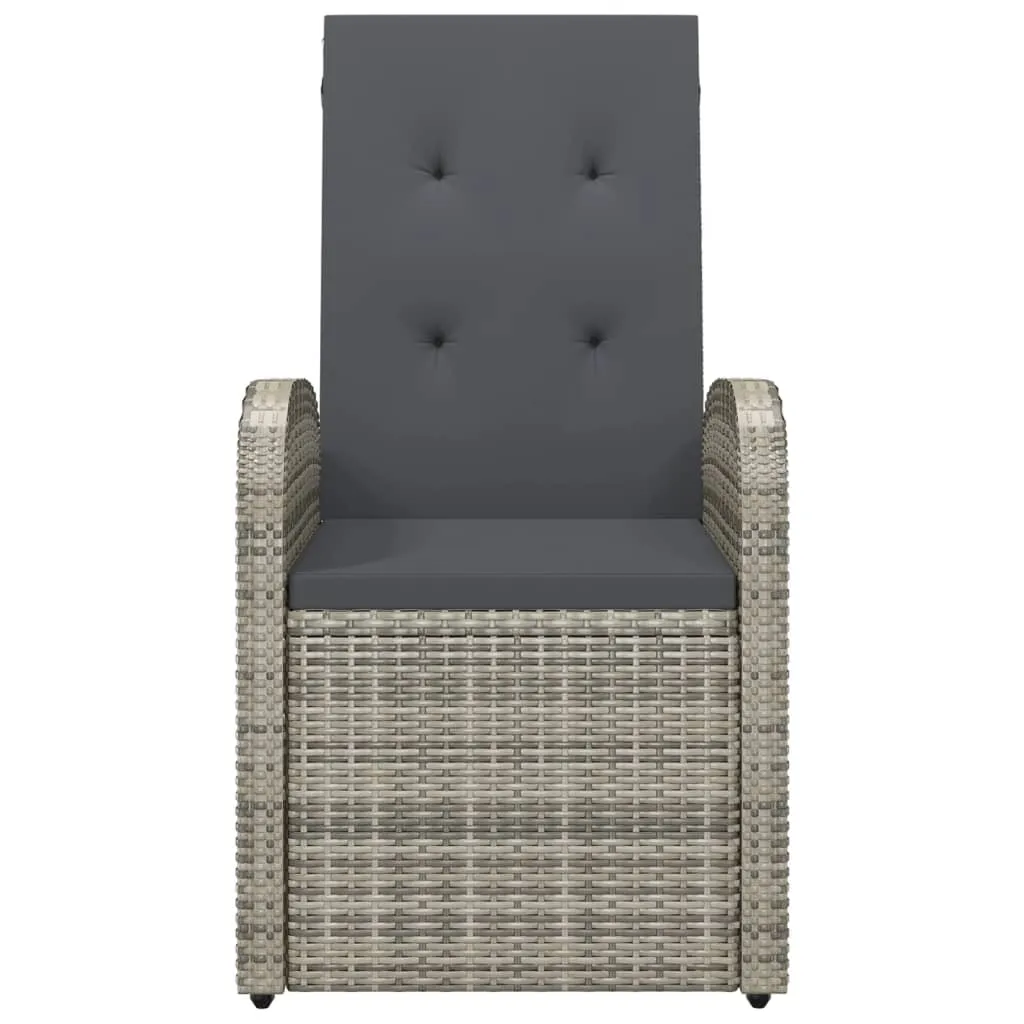 Rattan-Gartensessel 57x69x106 cm Grau mit Sitzkissen Dunkelgrau