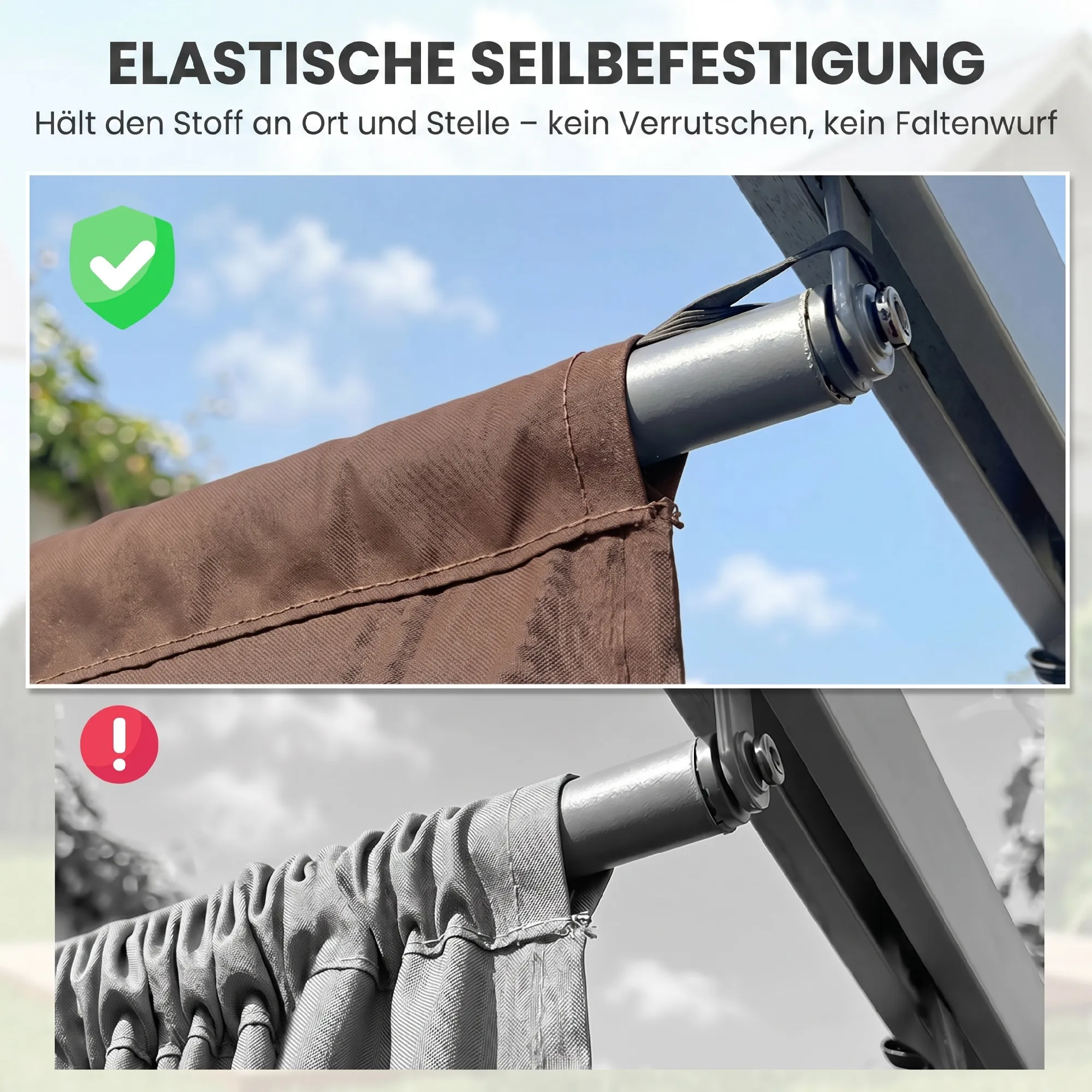 Ersatzdach 3 x 3 m Kaffee für Pavillons
