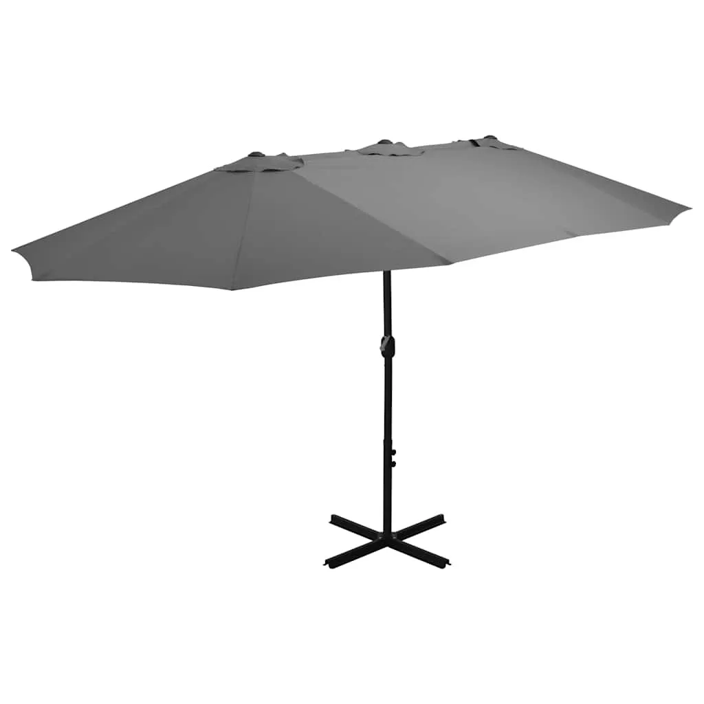 Doppel-Sonnenschirm 460x270x246 cm Anthrazit mit Aluminiumgestell