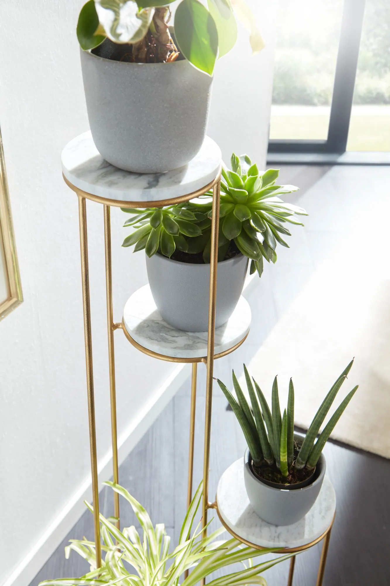 Blumenständer Echter Marmor Weiß 36