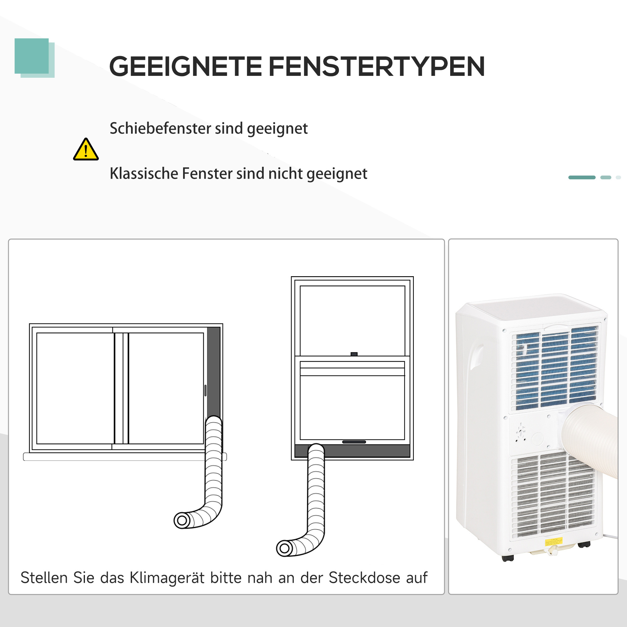 Mobile Klimaanlage 30,5x32,8x67,8 cm in Weiß