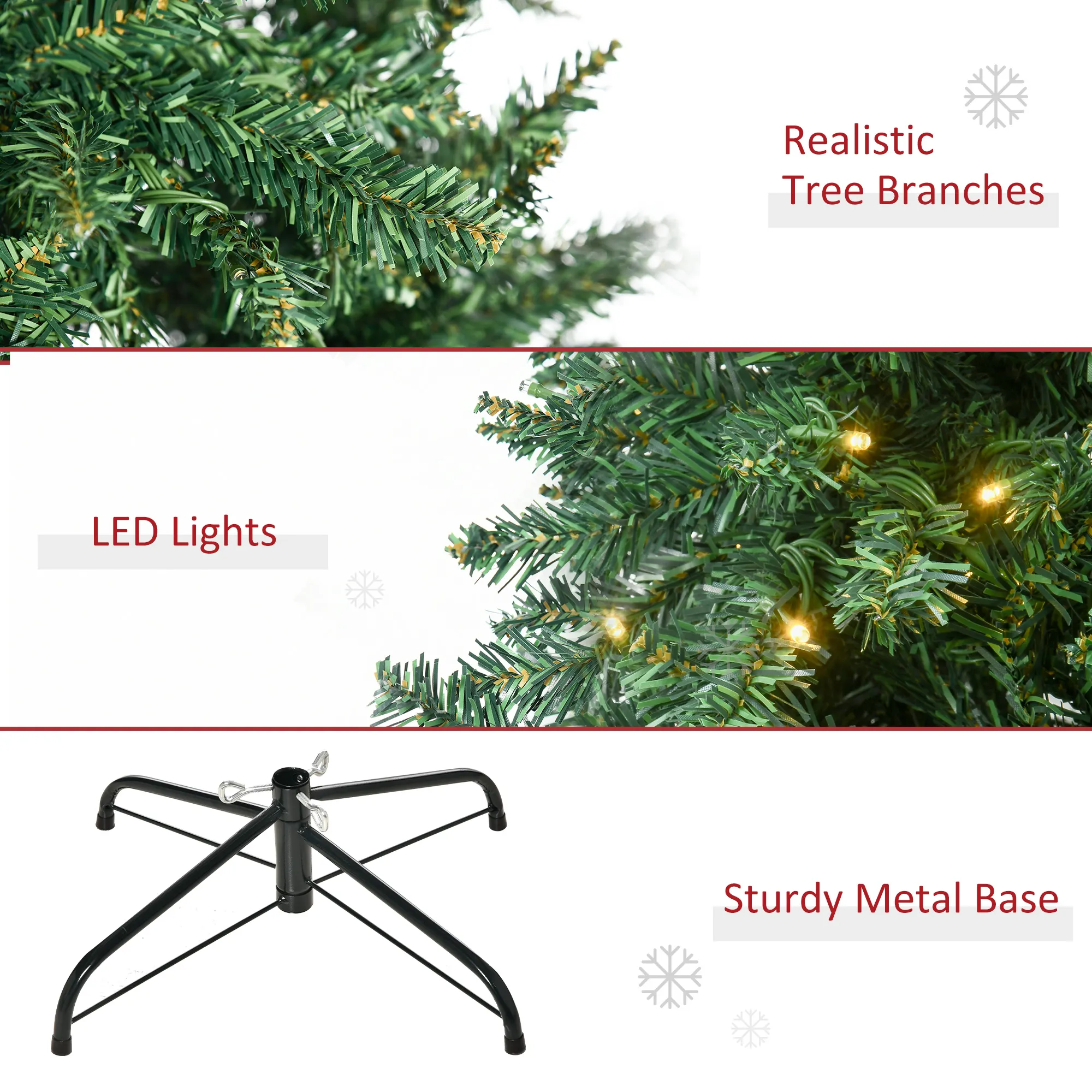 Künstlicher Weihnachtsbaum mit 700 LEDs, 210 cm, Grün