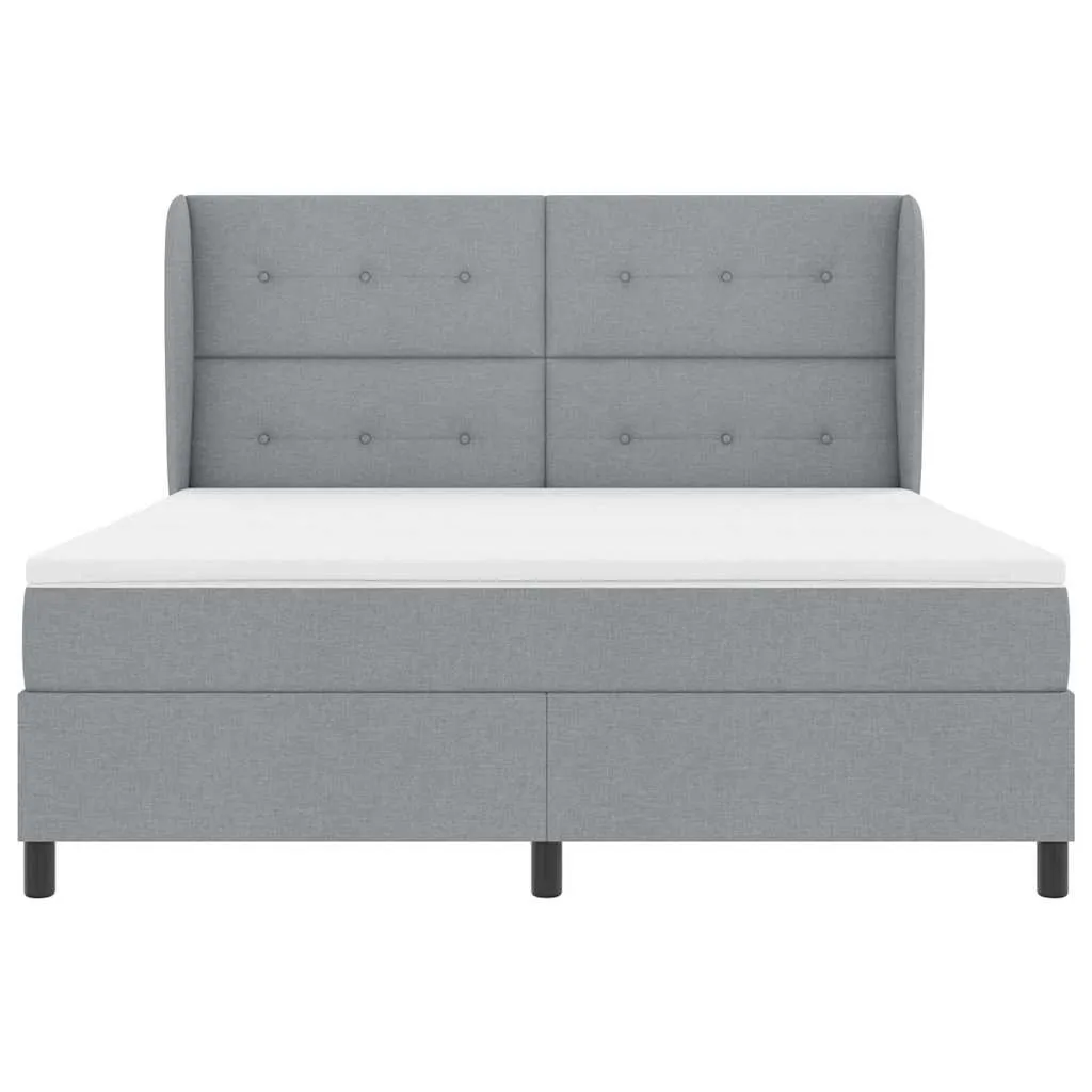 Boxspringbett Hellgrau 180x200 cm mit Matratze und Topper