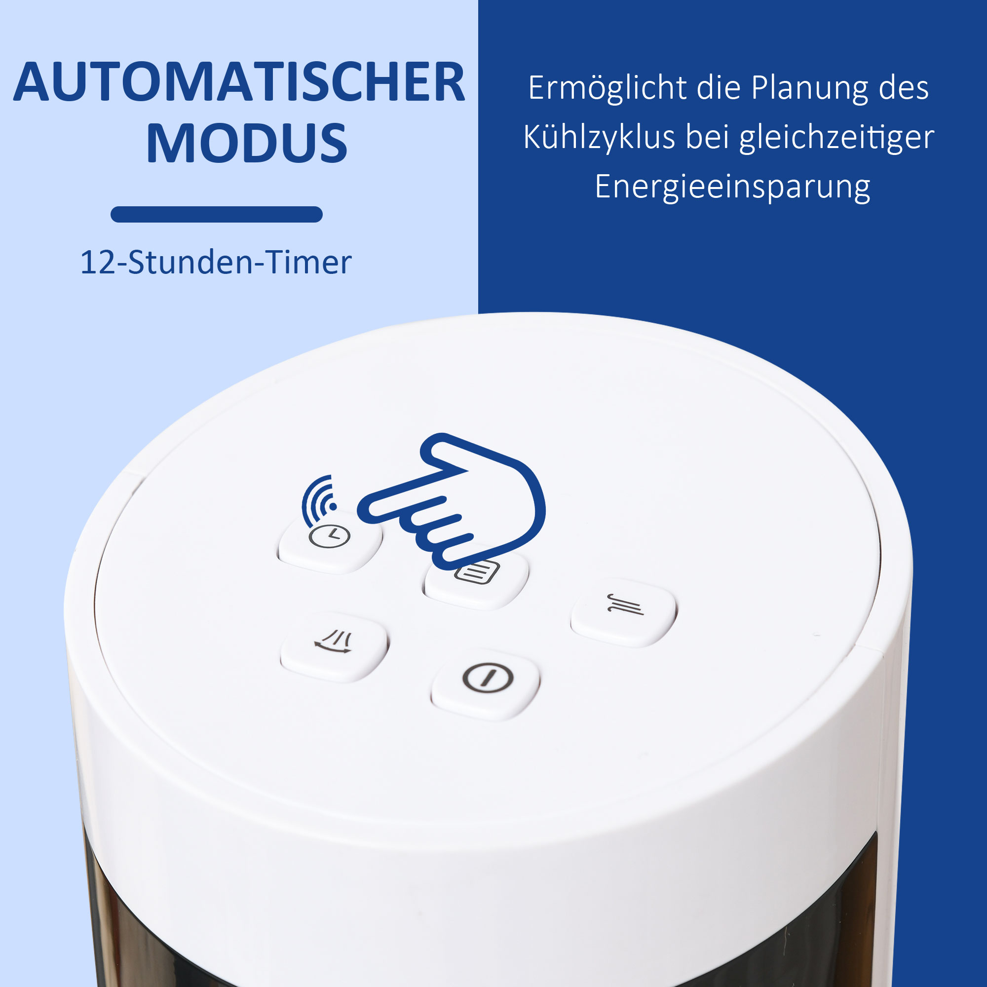 Turmventilator 30 Ø x 110H cm in Weiß mit Fernbedienung