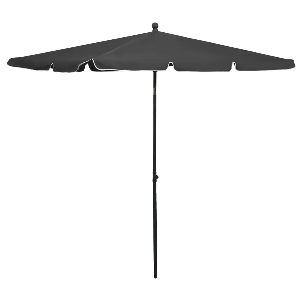 Gartenschirm 210x140x238 cm Anthrazit mit Stahlgestell und 4 Rippen