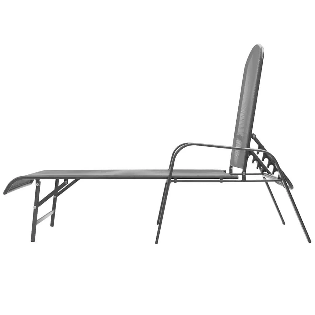 Sonnenliegen-Set Anthrazit 66x(154-183)x(65-103) cm mit Klapptisch 38x38x38 cm