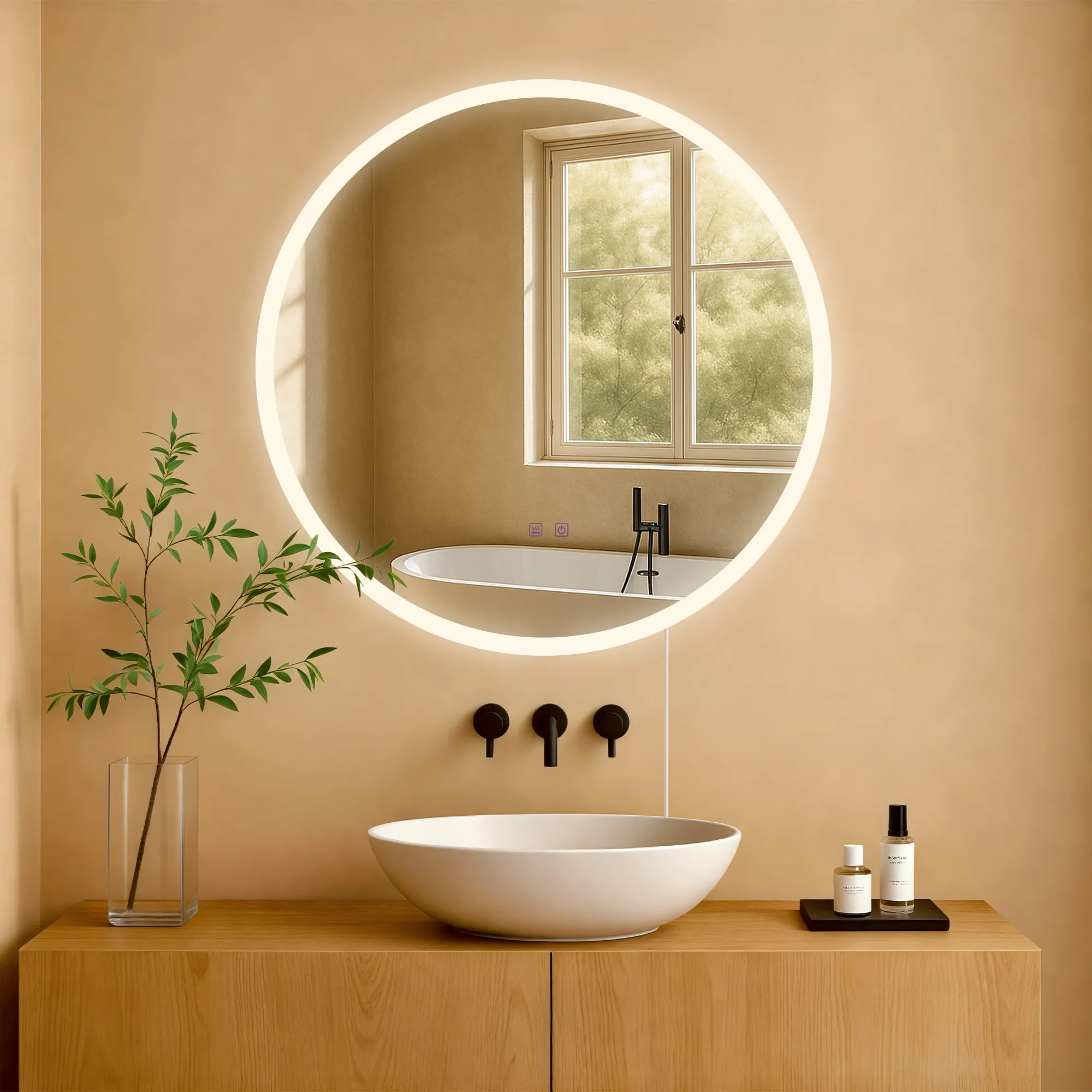 Badspiegel Laconia LED 70x70 cm klarglas