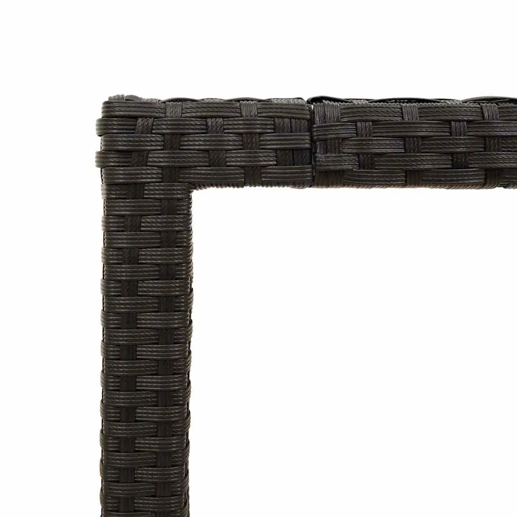 Gartentisch mit Echtholz-Tischplatte 190x90x75 cm Schwarz