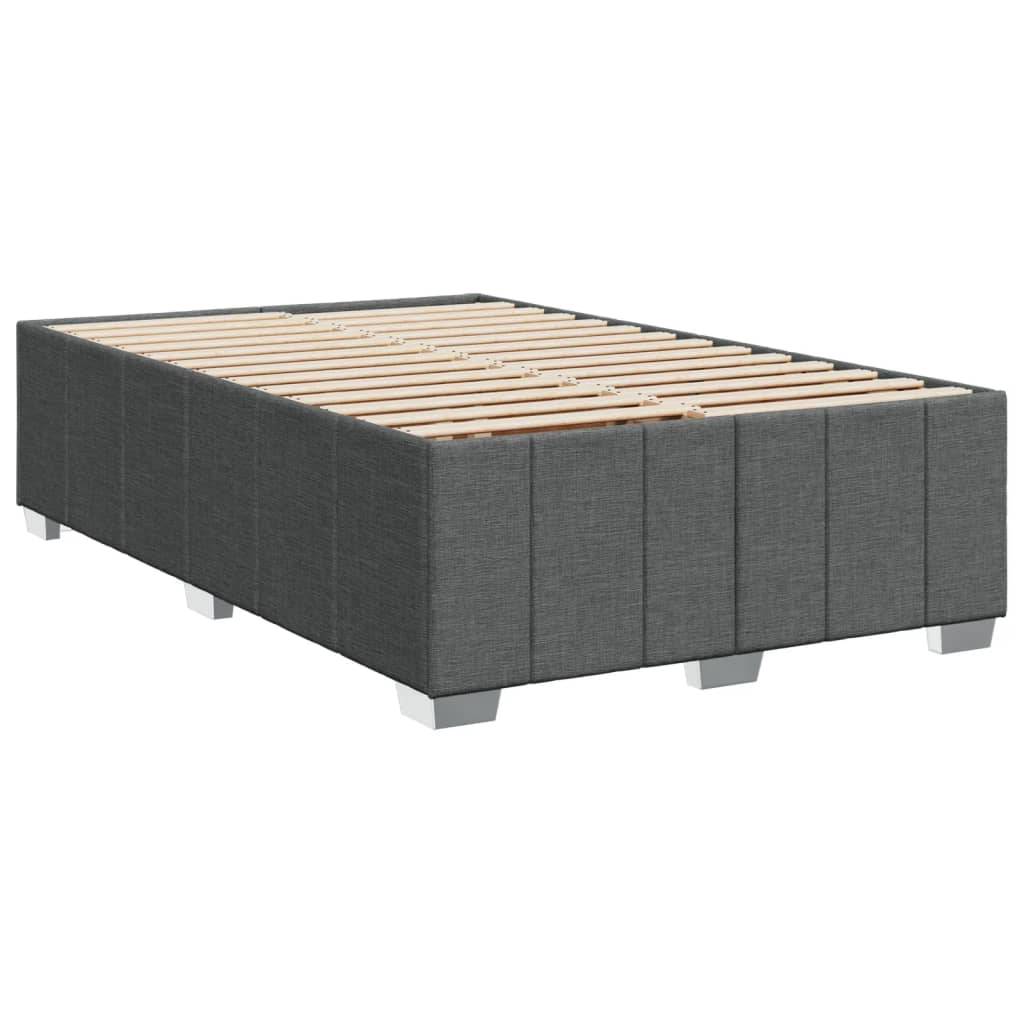 Boxspringbett 120x190 cm mit LED-Beleuchtung, Dunkelgrau, Stoff